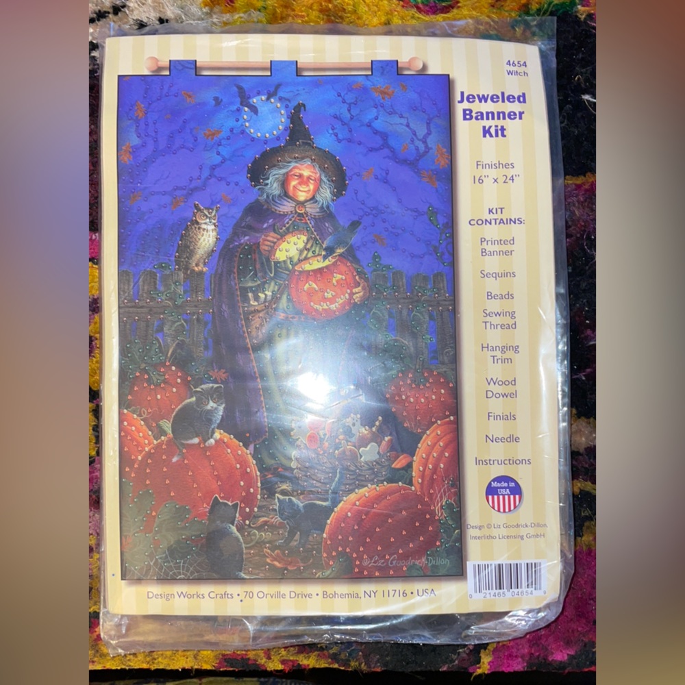 Designs Works Jeweled Banner Kit- Witch